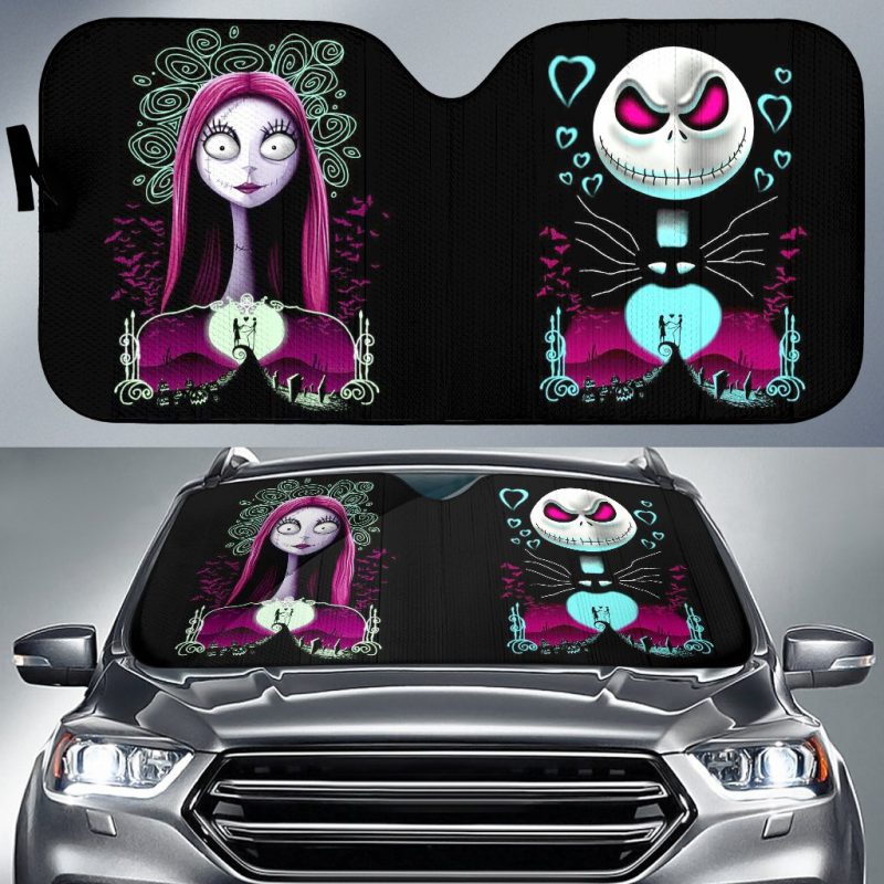 Jack And Sallys Nightmare Before Christmas Car Auto Sun Shade