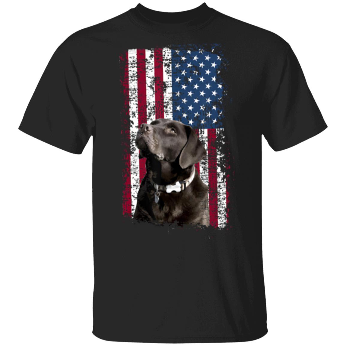 Patriotic Usa Flag Chocolate Labrador Unisex T-Shirt