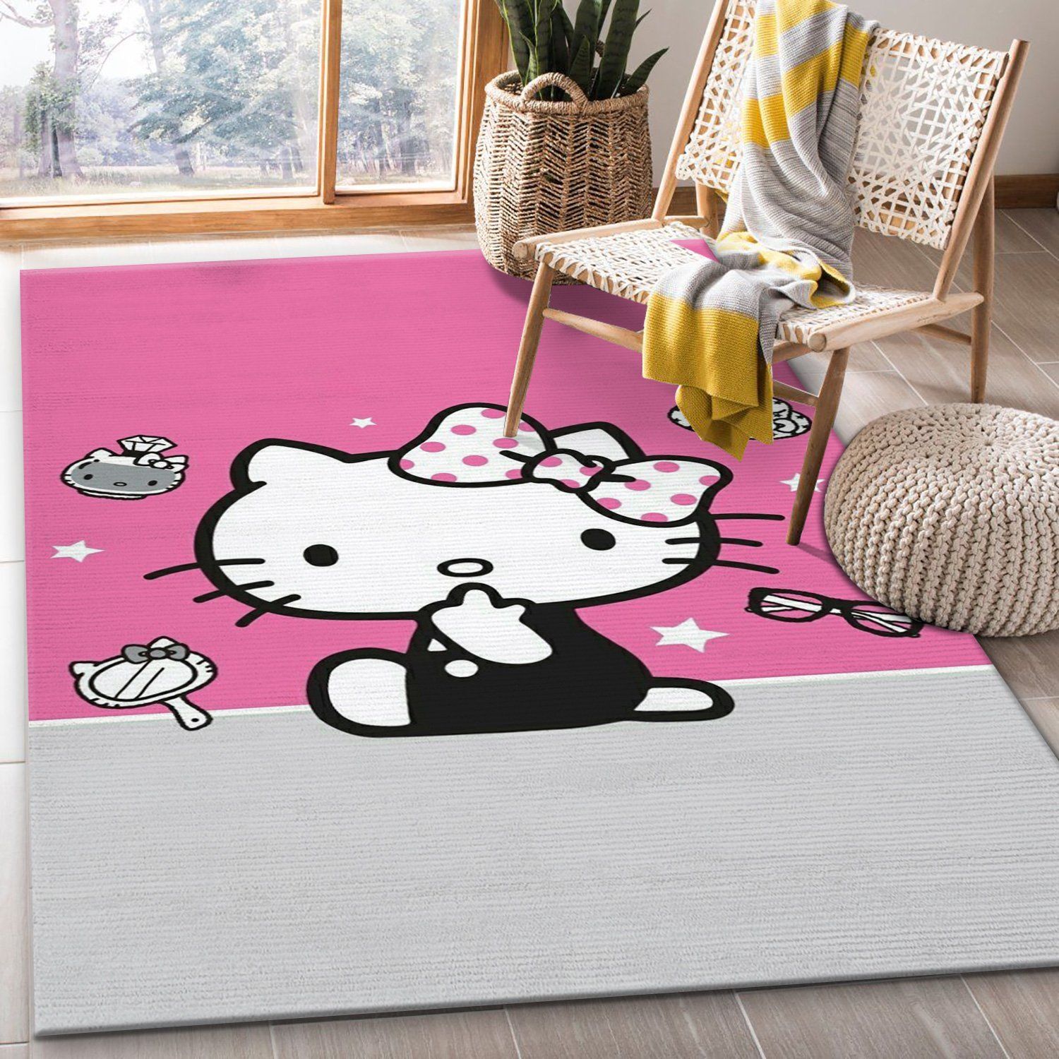  Hello  Kitty  Pink Area Rug  For Christmas Bedroom Rug  Home 