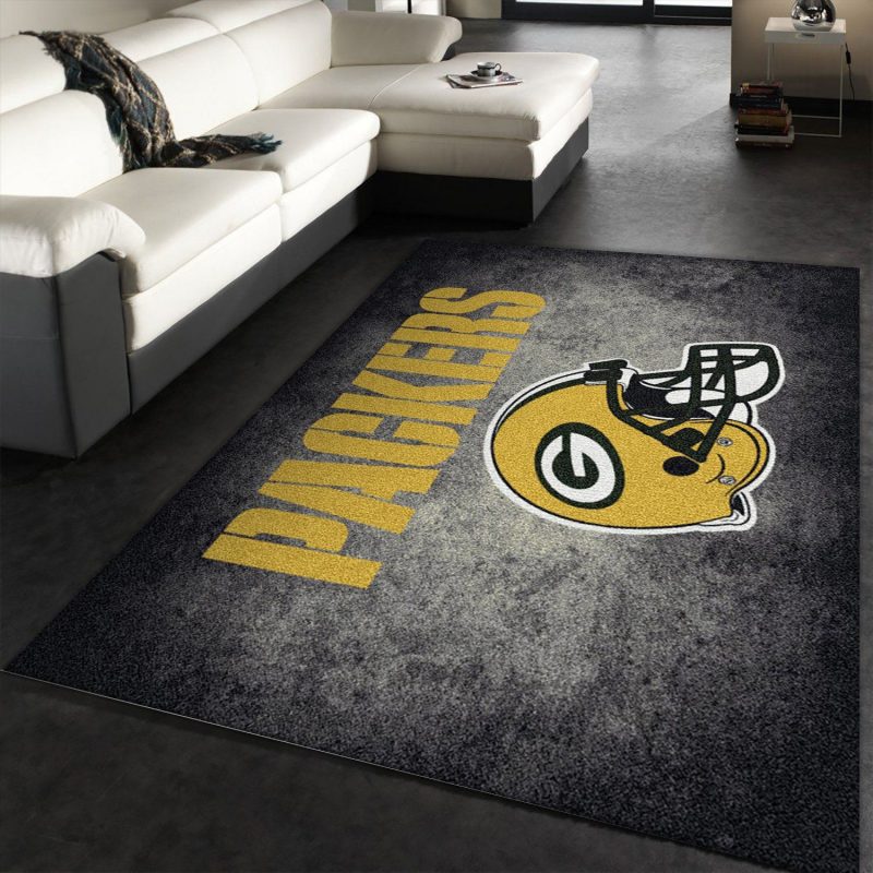 Milliken Nfl Distressed Helmet Green Bay Packers Area Rug Area Rug ...