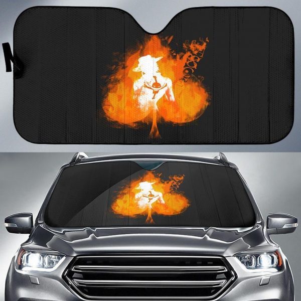 Ace On Fire One Piece Car Auto Sun Shade