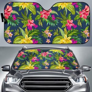 Aloha Hawaiian Flowers Car Auto Sun Shade