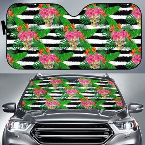 Aloha Skull Striped Car Auto Sun Shade