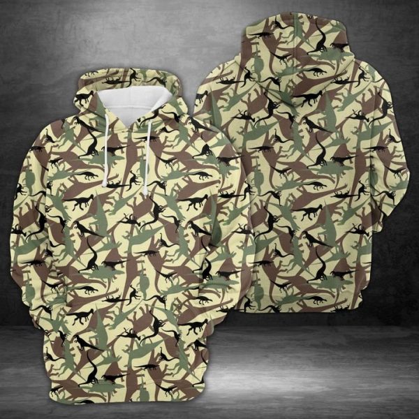 Amazing Camouflage Dinosaur 3D Printed Hoodie/Zipper Hoodie