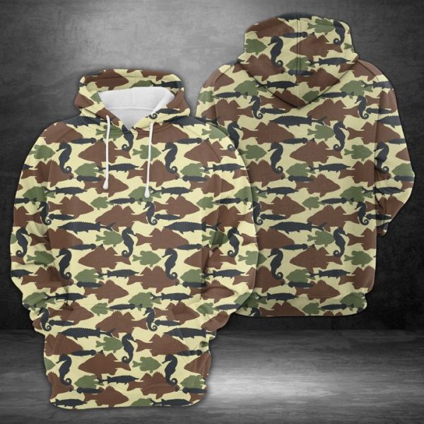 Amazing Camouflage Fish 3D Printed Hoodie/Zipper Hoodie