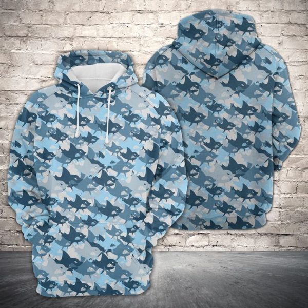 Amazing Camouflage Shark 3D Printed Hoodie/Zipper Hoodie