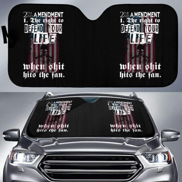 Amendment Skulls Car Auto Sun Shade