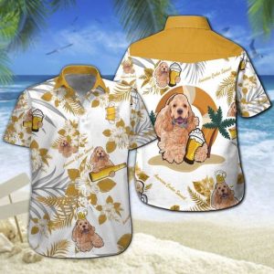 American Cocker Spaniel Beer Hawaiian Shirt Summer Button Up
