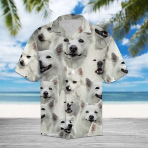 American Eskimo Dog Hawaiian Shirt Summer Button Up