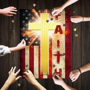 American Faith Cross Jigsaw Puzzle Set