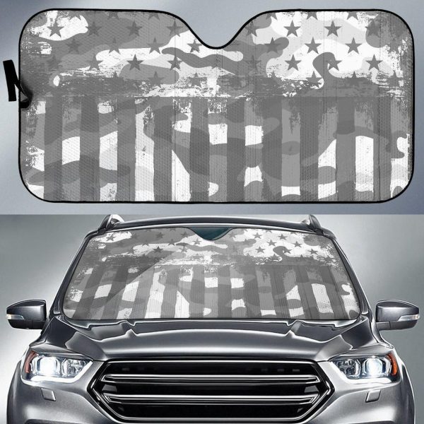 American Patriot Camouflage Grey Camo Car Auto Sun Shade