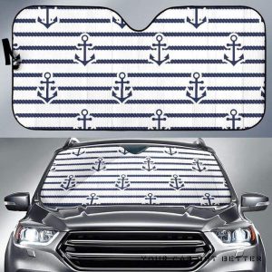 Anchor Rope Nautical Pattern Car Auto Sun Shade