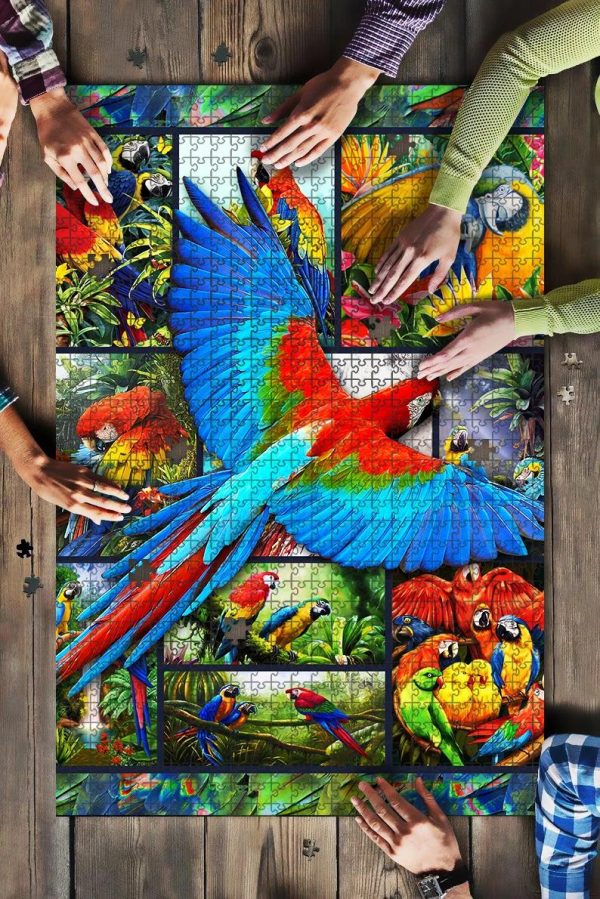 Animal Colorful Parrots Jigsaw Puzzle Set