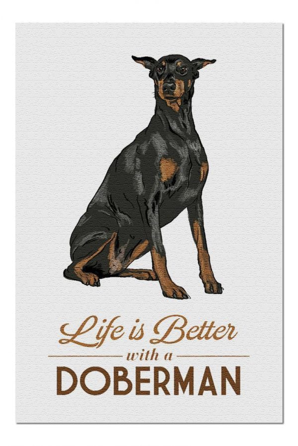 Animal Doberman Life Is Better Jigsaw Puzzle Set