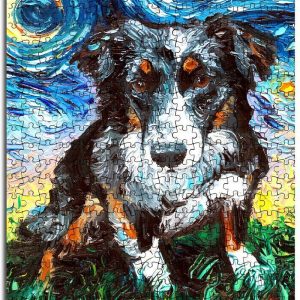 Animal Dogs, Australian Shepherd The Starry Night Jigsaw Puzzle Set