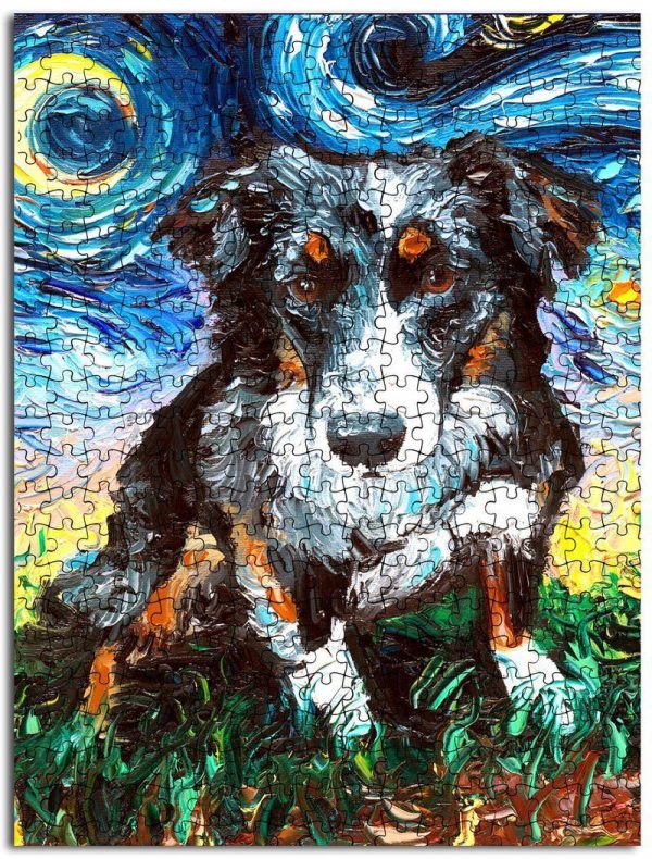 Animal Dogs, Australian Shepherd The Starry Night Jigsaw Puzzle Set