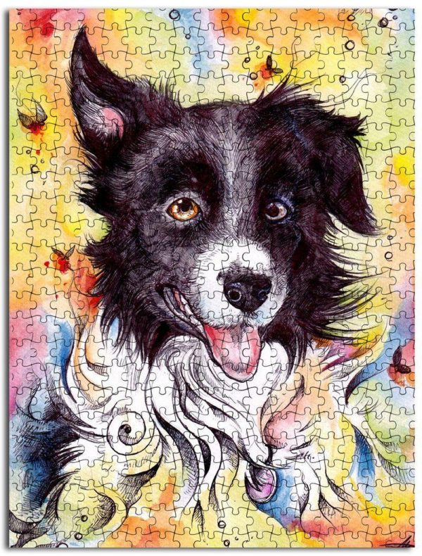 Animal Dogs, Border Collie Jigsaw Puzzle Set