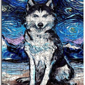 Animal Dogs, Husky The Starry Night Jigsaw Puzzle Set