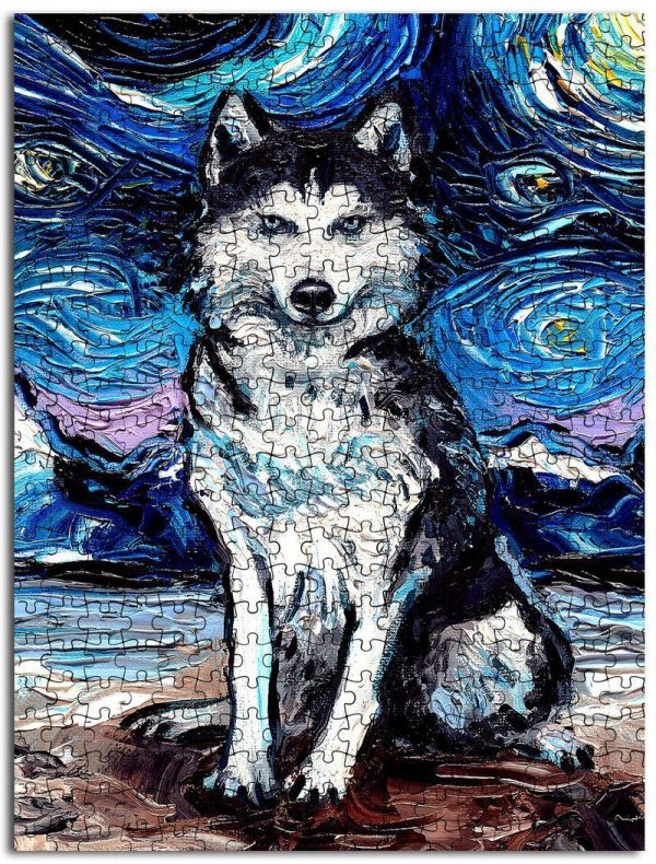 Animal Dogs, Husky The Starry Night Jigsaw Puzzle Set