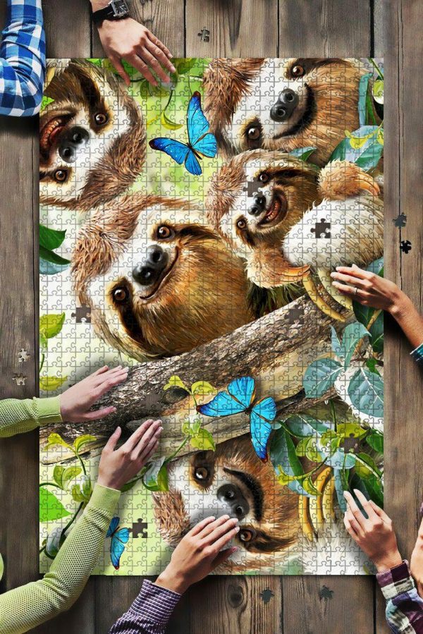 Animal Happy Sloths Jigsaw Puzzle Set