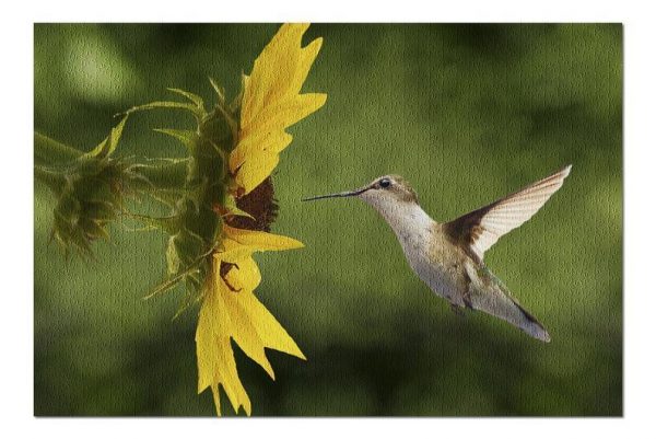 Animal Hummingbird And Sunflower Jigsaw Puzzle Set