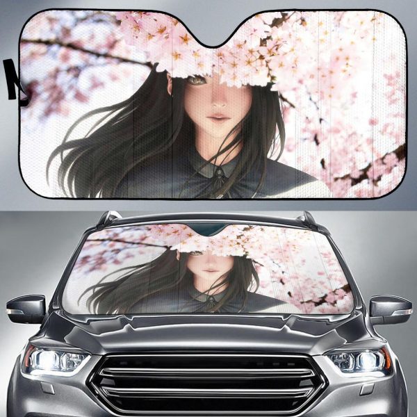 Anime Girl Beautiful Cherry Blosom Sakura Car Auto Sun Shade