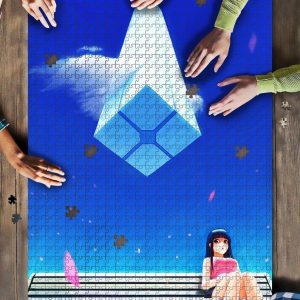 Anime Girl Bench Alone Blue Sky Jigsaw Puzzle Set