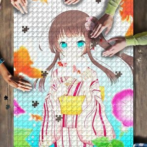 Anime Girl Blue Eyes Jigsaw Puzzle Set