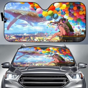 Anime Girl Colorful Balloons Anime Car Auto Sun Shade