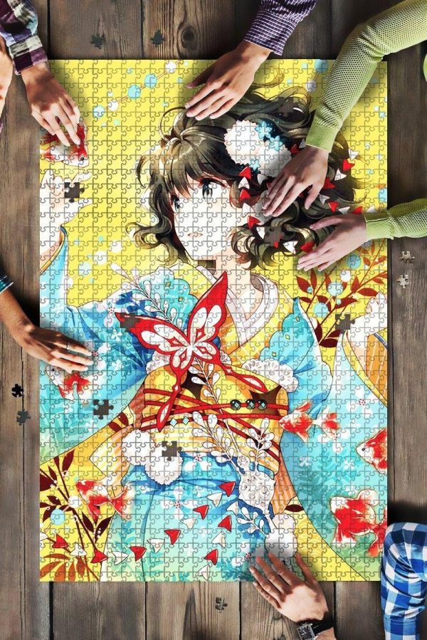 Anime Girl Fishes Jigsaw Puzzle Set