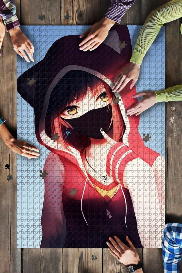 Anime Girl Hoodie Jigsaw Puzzle Set