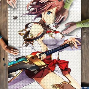 Anime Girl Katana Jigsaw Puzzle Set