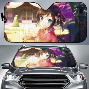 Anime Girl Kimono Girl Anime Car Auto Sun Shade