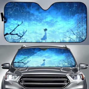 Anime Girl Night Lonely Anime Car Auto Sun Shade