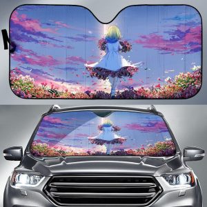 Anime Girl Spring Flowers Girly Car Auto Sun Shade