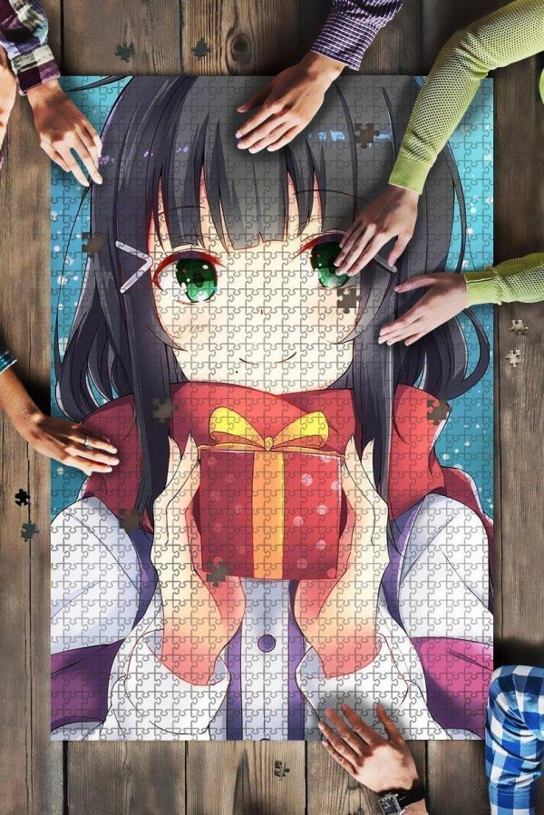 Anime Girl Xmas Winter Hd Jigsaw Puzzle Set