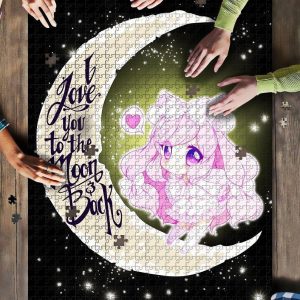 Anime Pink Girl Moon Jigsaw Puzzle Set