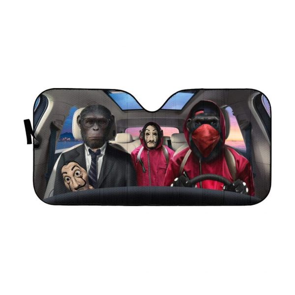 Ape Money Heist Car Auto Sun Shade