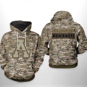 Appalachian State Mountaineers NCAA Camo Veteran 3D Printed Hoodie/Zipper Hoodie