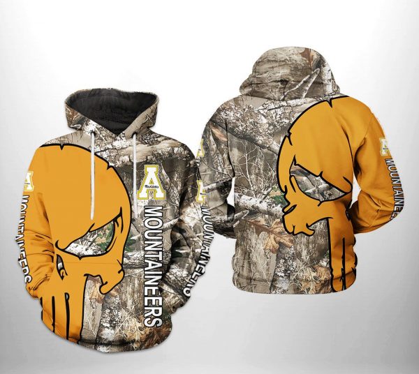 Appalachian State Mountaineers NCAA Camo Veteran Hunting 3D Printed Hoodie/Zipper Hoodie