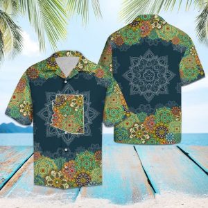 Arizona Floral Mandala Hawaiian Shirt Summer Button Up