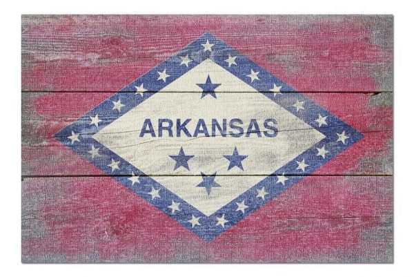 Arkansas Rustic State Flag Jigsaw Puzzle Set