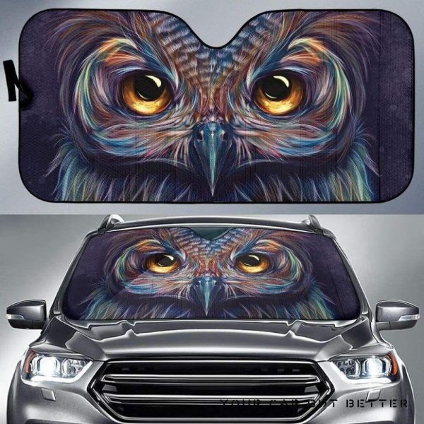 Art Owl Eyes Car Auto Sun Shade