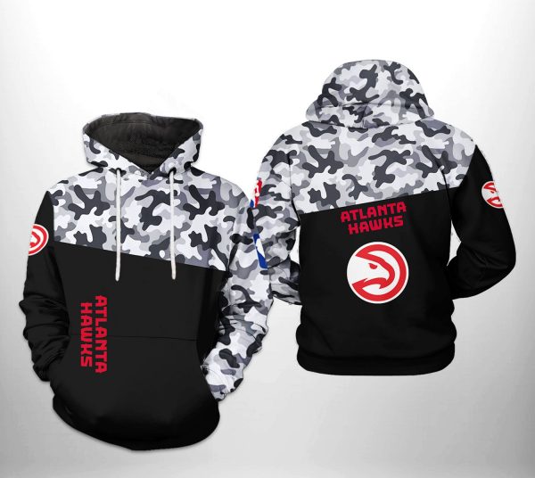 Atlanta Hawks NBA Camo Veteran Team 3D Printed Hoodie/Zipper Hoodie