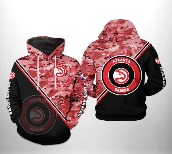 Atlanta Hawks NBA US Camo 3D Printed Hoodie/Zipper Hoodie