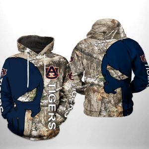 Auburn Tigers NCAA Camo Veteran Hunting 3D Printed Hoodie/Zipper Hoodie