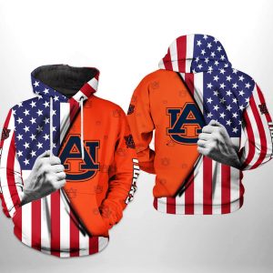 Auburn Tigers NCAA US FLag 3D Printed Hoodie/Zipper Hoodie