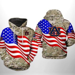 Auburn Tigers NCAA US Flag Camo Veteran 3D Printed Hoodie/Zipper Hoodie