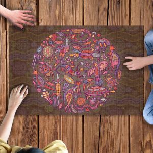 Australia Aboriginal Animal Circle Jigsaw Puzzle Set