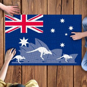 Australia Flag Opera House Kangaroo Jigsaw Puzzle Set